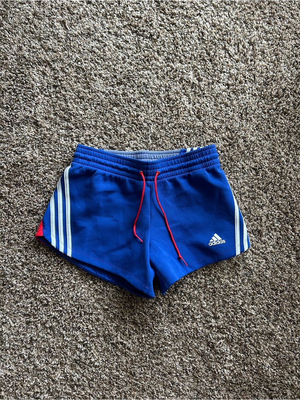 NWT- Adidas Blue Shorts with Red drawstring